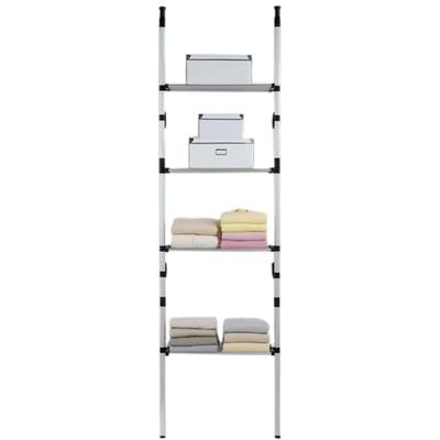 Teleskopregal RUCO, silber (aluminiumfarben, silber), B:70cm H:250cm T:40cm, Aluminium, Regale, Teleskopregal, Aluminium/Kunsttoff, zwischen Boden und Decke zu verspannen