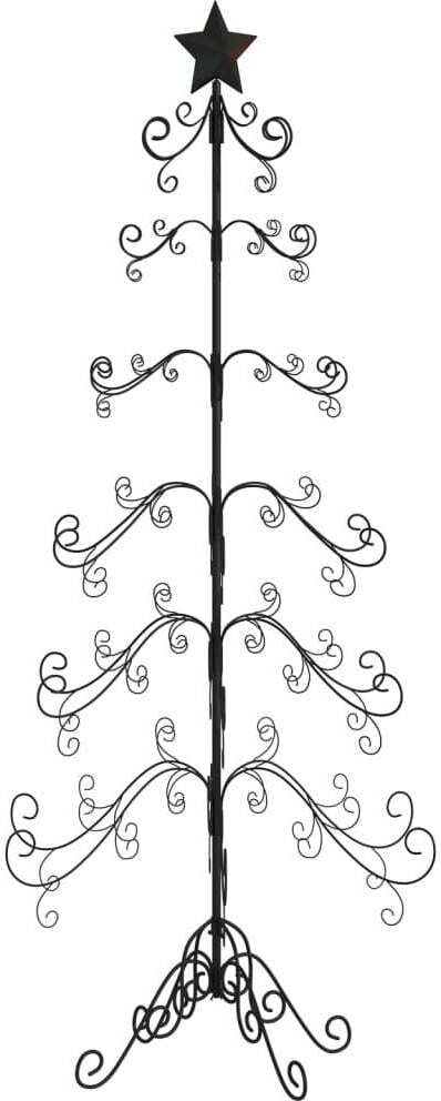 Syfax Metalen kerstboom voor decoratie, zwart, 180 cm