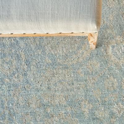 EXQUISITE RUGS Harper Hand-knotted New Zealand Wool Blue/Beige Area Rug.