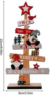 Uplift Treasures DIY Wooden Santa Christmas Tree Desktop Decoration sitting Dwarf