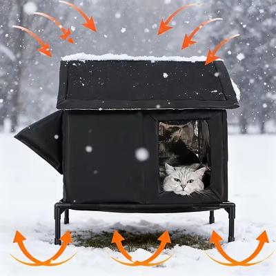 Uplift Essentials Arctic Shield Weather Resistant Outdoor Cat Shelter black l