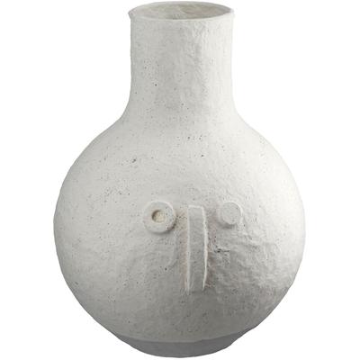 Tischvase CASABLANCA BY GILDE "Vase bauchig Belém creme H. 31 cm", creme, B:24,5cm H:31cm T:24,5cm, Baumwolle, Vasen