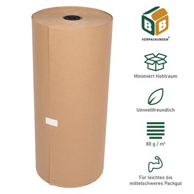2 x Natronmischpapier (0,75 x 300 m) Packpapier braun reißfest Kraftpapier Verpackungsmaterial Polstermaterial BB-Verpackungen