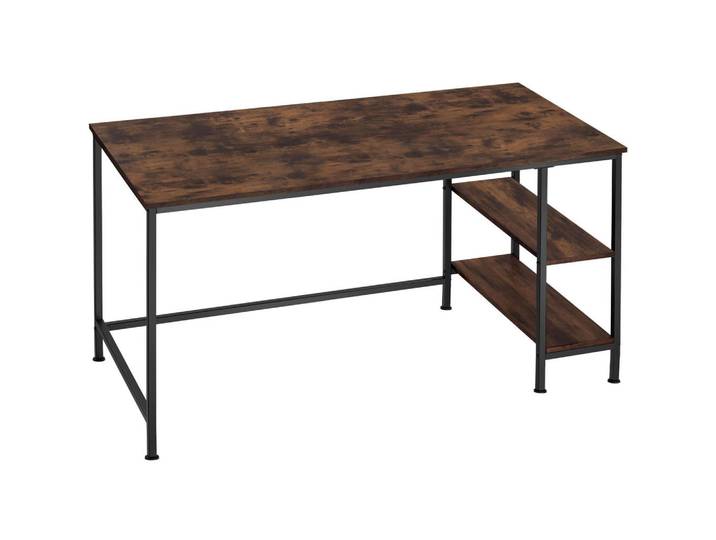 tectake Schreibtisch Donegal, 140 x 60 x 76,5 cm, Industrial Holz dunkel, rustikal, Rostfarben, Rechteckig, 60x76.5x140 cm, Büromöbel, Schreibtische, Schreibtische