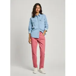 Pepe Jeans für Damen. PL304894PG5 Normales blaues Hemd (XL), Lässig, Baumwolle, Langarm, Nachhaltig