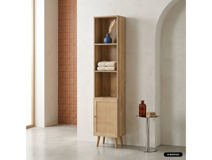 Colonne de rangement, 3 étagères + 1 porte