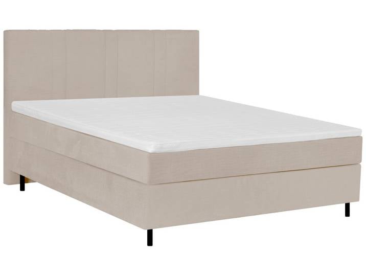 Welnova Boxspringbett PAOLA, beige, Stoff