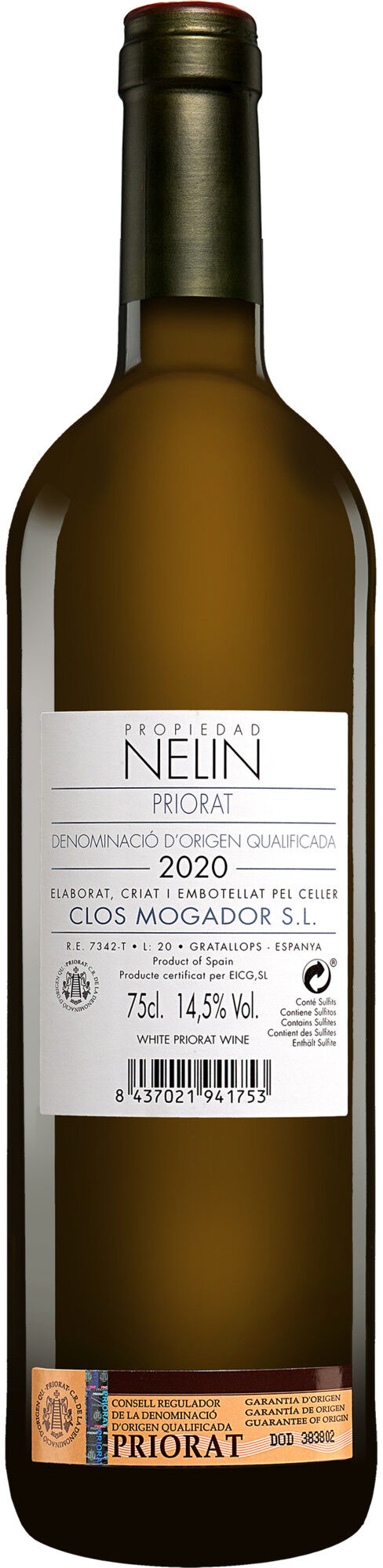 Clos Mogador Nelin Blanco 2020 14.5% Vol. Weißwein Trocken aus Spanien