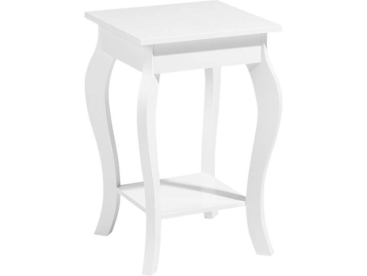 BELIANI Couchtisch Weiß 38 x 38 cm Geschwungene Beine Matt Multifunktional Quadratisch Klassisch