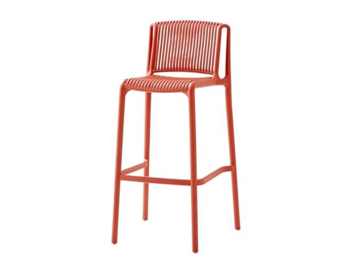 VNCdfhETs Barstuhl Nordische Minimalistische Barhocker, Stapelbare Aus Kunststoff Mit Rückenlehne Barhocker(Rood)