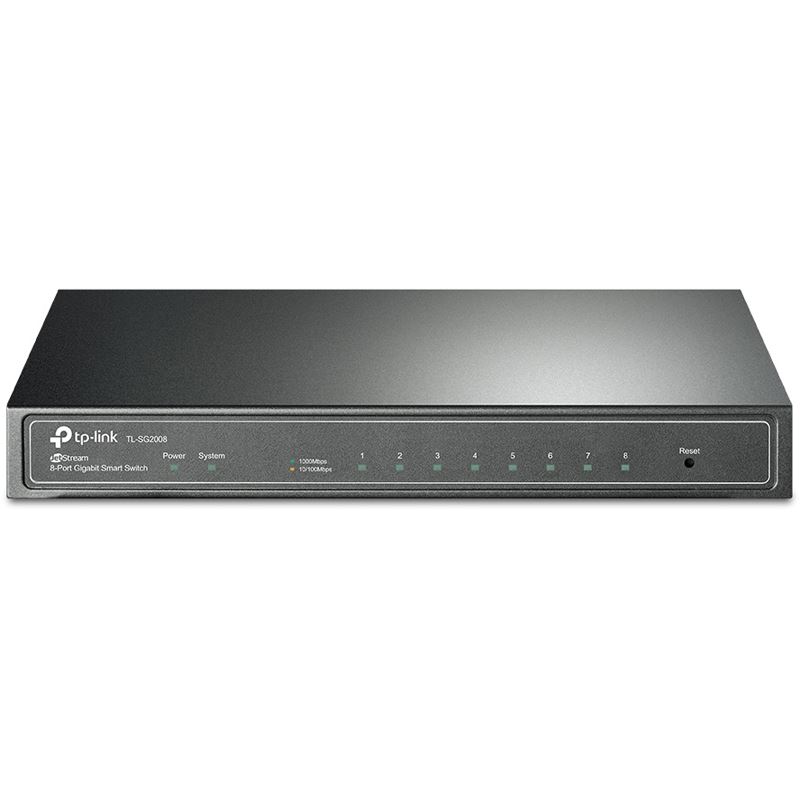 TP-LINK TL-SG2008 JetStream 8-Port Gigabit Smart Switch 8x Gigabit RJ45-Ports inkl. 1x PoE IN-Port