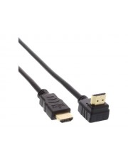 InLine High Speed HDMI mit Ethernetkabel M bis M 7.5 m STP-Kabel Schwarz 90° Stecker 4K Unterstützung (17007V)