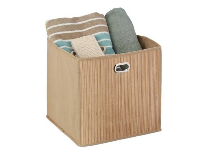 Relaxdays 3 x Aufbewahrungskorb beige hoch