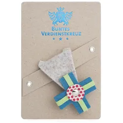 Buntes Verdienstkreuz aus Filz grau-petrol