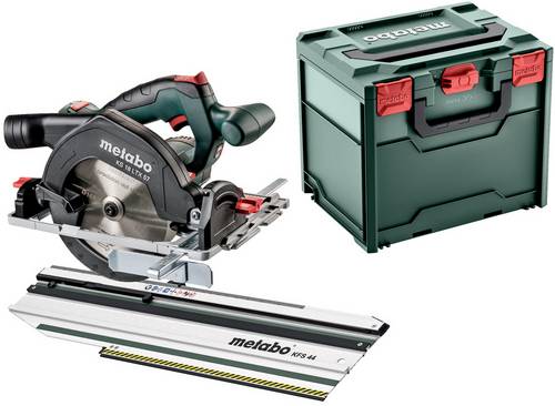 Metabo SET KS 18 LTX 57 Akku-Handkreissäge Schnitttiefe max. (90°) 57mm ohne Akku, inkl. Koffer, inkl. Kappschiene, inkl