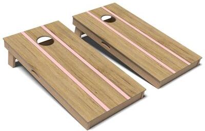 Skip's Garage Blush Pinstripes Cornhole Board Set