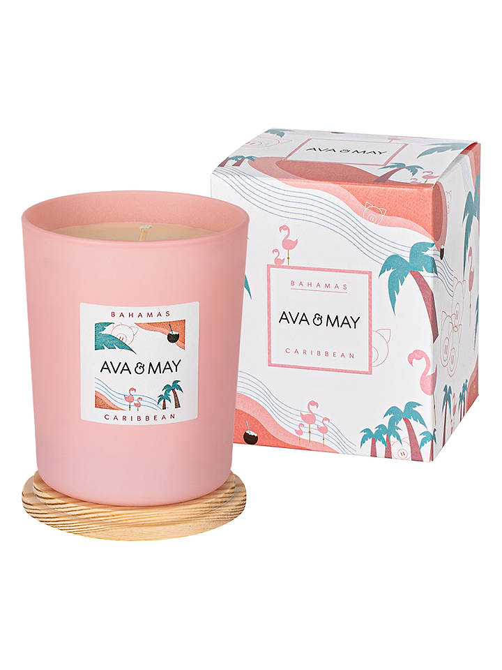 AVA&MAY Duftkerze "Bahamas" in Rosa - 180 g - onesize