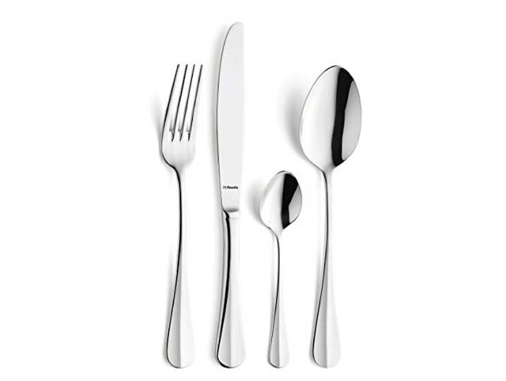 Amefa BAGUETTE Besteck Set für 6 Personen, Essbesteck 24 teilig, Edelstahl poliert & rostfrei, spülmaschinenfest, Tafelbesteck