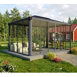 Palram - Canopia Aluminium Kaltwintergarten Ledro 4300 | Anthrazit | 430x296x275 cm - Anthrazit
