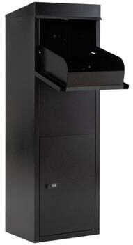 Costway Package Delivery Box for Outside with Anti-Theft Baffle Sloped Roof-Black
