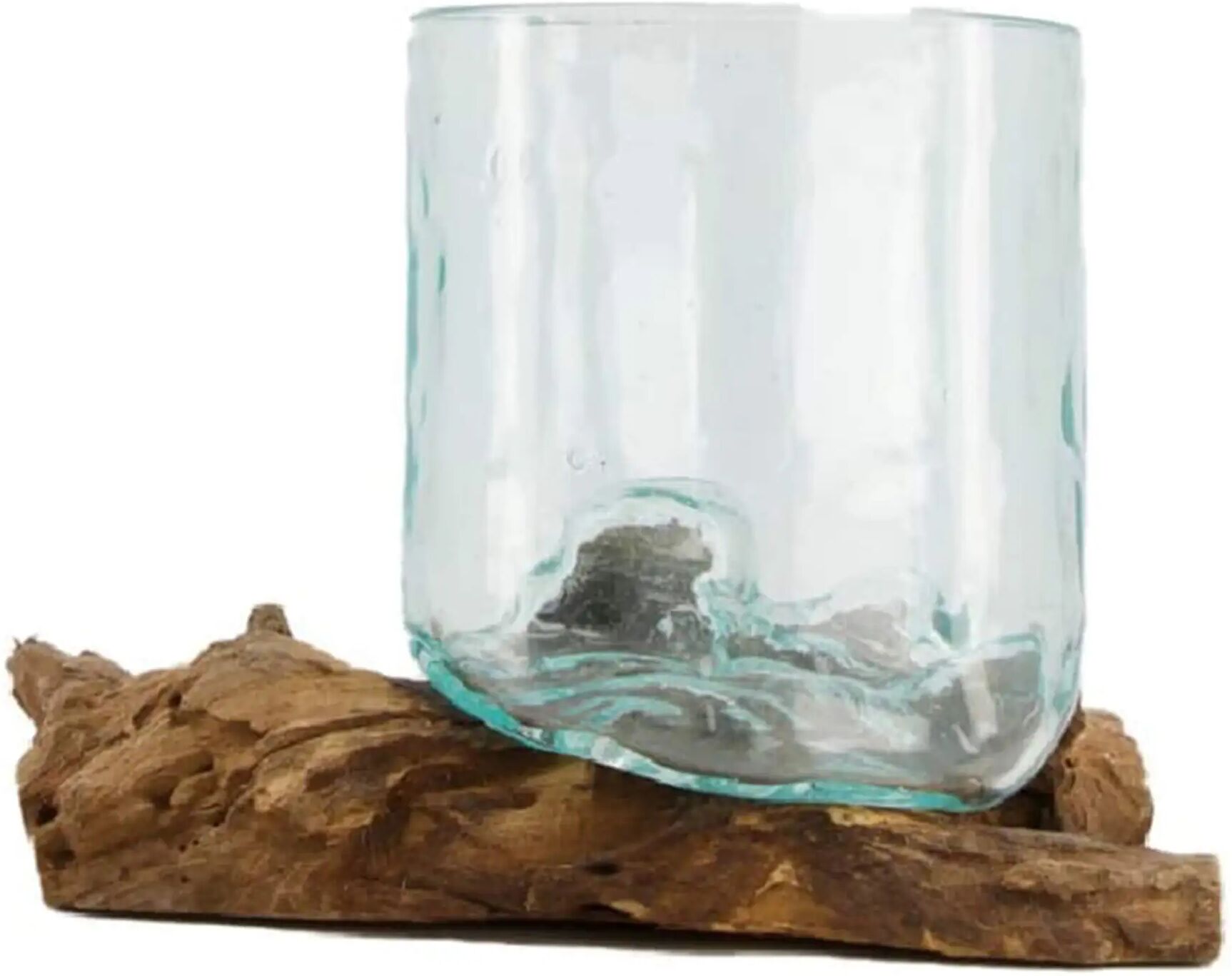 Decofinder Wurzel mit Glas H: 16 cm