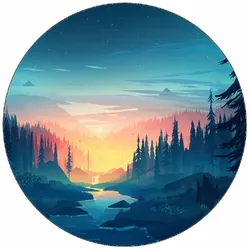 Essbares Papier: Landschaft bei Nacht, 19,5 cm
