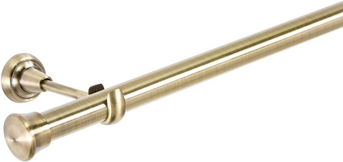 Gordijnroede Metaal Antiek Goud - Enkel Gordijnstang - Diameter: 2,5 cm, Lengte: 280 cm