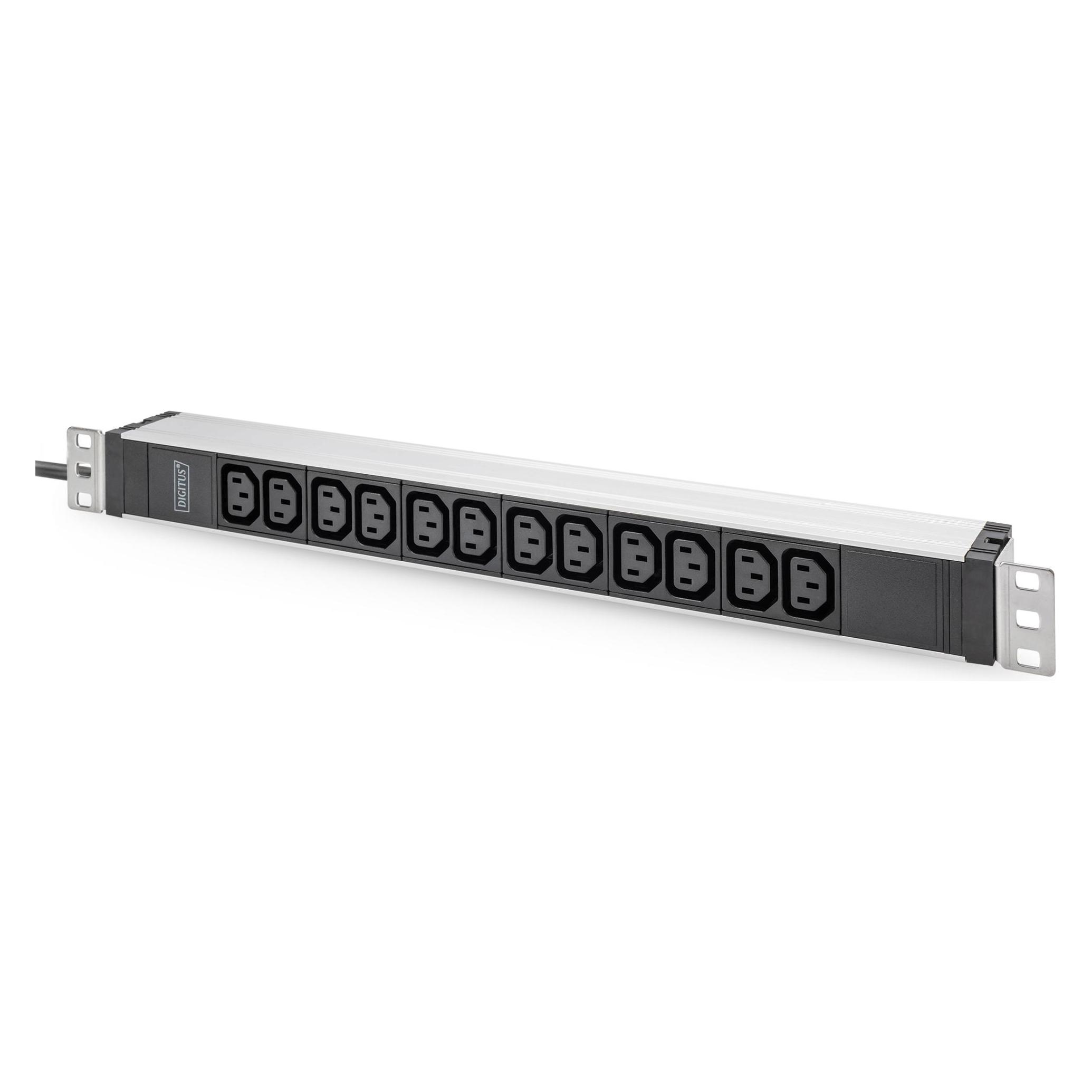 Digitus 1U Aluminum PDU rackmountable 12xC13 16A 230VAC 50/60Hz Safety plug (DN-95426)