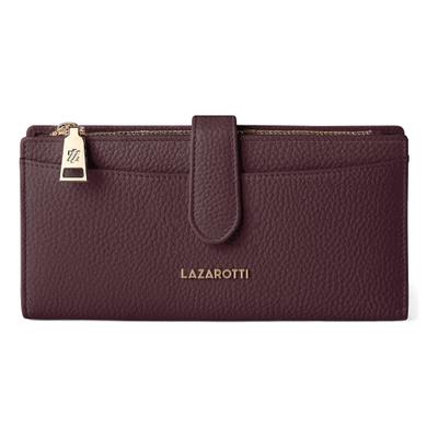 Geldbörse LAZAROTTI "Bologna Leather Geldbörse Leder 20 cm", Damen, braun (bordeaux), Leder, Kleinlederwaren