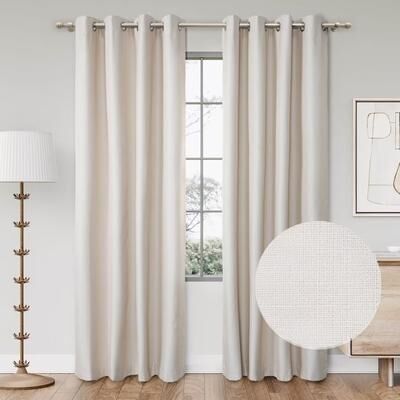 Awesome Home Textured Grid 100% Blackout Grommet Curtain Pair(2 Panels)