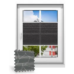 Plissee ohne Bohren nach Maß, Grau 140030, 30 x 80 cm, Plissee individuell maßangefertigt