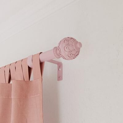 Acroma Adjustable Single Pink Curtain Rod for Window