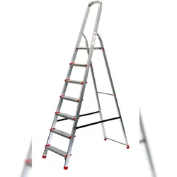 Stehleiter 7 Stufen 227x53cm Alu SZAGATO 7 Stufen Leiter Alu Stehleiter 7-stufig Bockleiter 7 Stufen Haushaltsleiter 7 Stufen Alu Stehleiter 7 Stufen