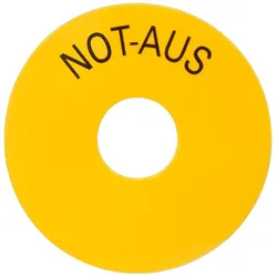 Siemens 3SB2908-2AK Unterlegschild, gelb, selbstklebend, Aufschrift: NOT-AUS 3SB29082AK