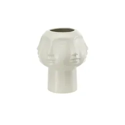 HOME STORY Vase  Face ¦ grau ¦ Porzellan ¦ Maße (cm): H: 21  Ø: 18.0