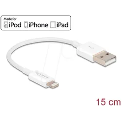 DELOCK 83001 - Ladekabel, USB-A -> Lightning, weiß, 15 cm