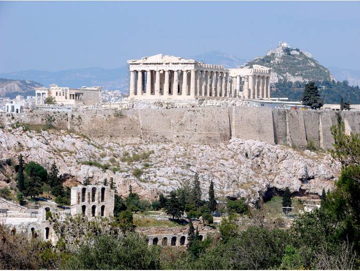 Fototapete PAPERMOON Parthenon Athens , bunt, B:2,5m L:1,86m, Vlies, Tapeten, Fototapete