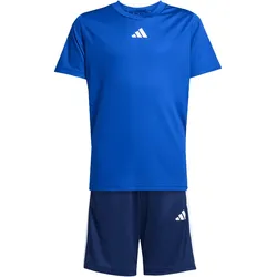 adidas Train Essentials 3-Streifen T-Shirt + Shorts Set Kinder JW4956 - team royal blue/white 164
