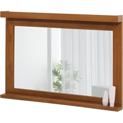 Teak-Wandspiegel HWC-M87, Bad-/Flurspiegel, Holzrahmen, hochwertiges B-Grade-Teak (Kernholz, 20-30 Jahre), 70x100cm