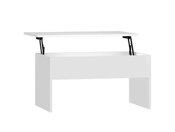 GHVBNMF Couchtisch Weiß Höhenverstellbar 80x50,5 cm Holzwerkstoff Funktionaler Tisch für Wohnzimmer und Büro mit anhebbarer Platte sowie verstecktem Innenfach für Ordnung im Alltag.