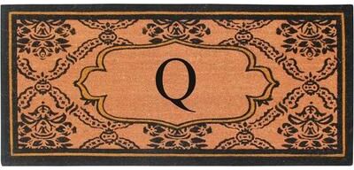 "A1 Home Collections Uriel Bleached Coir Anti-shred Monogrammed Doormat, 30"" X 60"""