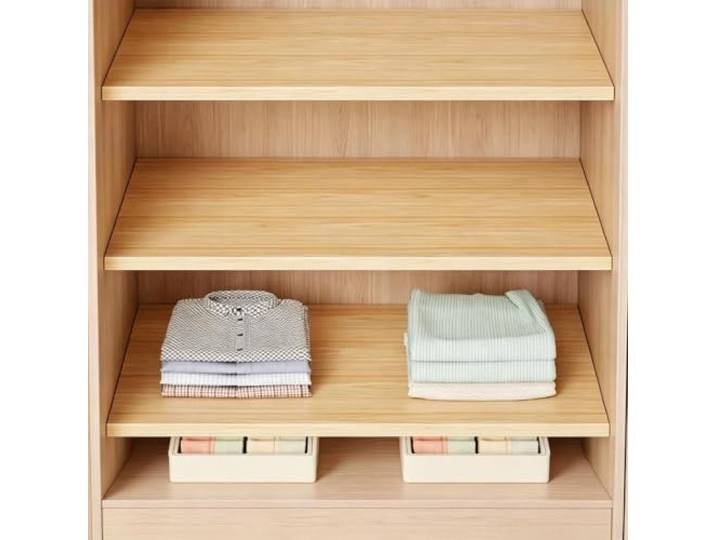 Abnehmbares Aufbewahrungsbrett Mit Halterungen, Spannregal Für Schrank Packung Mit 1, 2, 3 Stück, Installation Ohne Bohren, Passend Zugeschnitten, Glatte Oberfläche Für Einfache Reinigung
