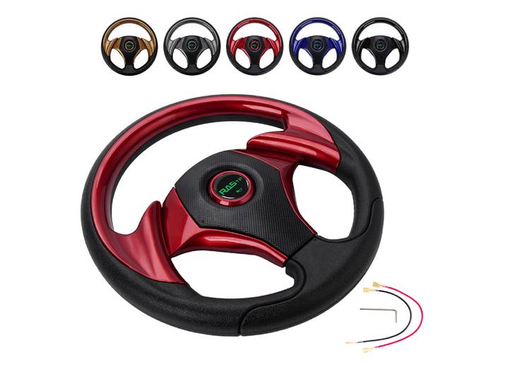 Volant de course 13 , 320mm, poignée en PU, voiture de sport, dégagement rapide