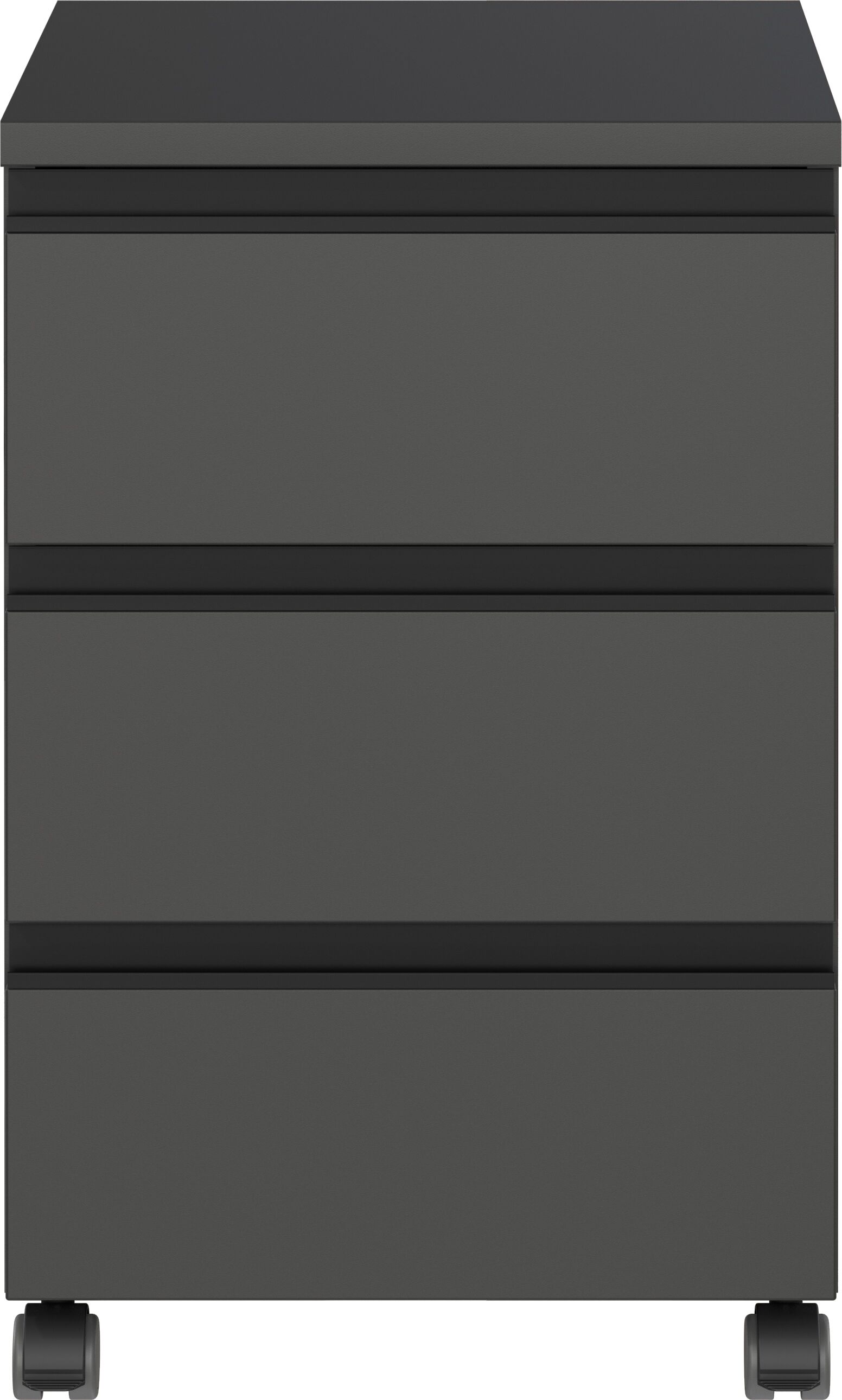Büromöbel-Set GERMANIA "Lemont", grau (graphit), B:235cm H:120cm T:80cm, Holzwerkstoff, Kunststoff, Metall, Arbeitsmöbel-Sets, Büromöbel-Set, Set bestehend aus höhenverstellbarem Schreibtisch und Rollcontainer graphit B/H/T: 235cm x 120cm x 80cm, Me. Schr