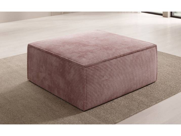 Beistellhocker Lesley in Cord - Rosé - Cord - Luxusbetten24