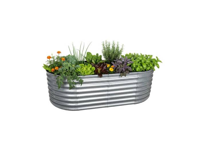 Relaxdays Hochbeet Metall halbrund