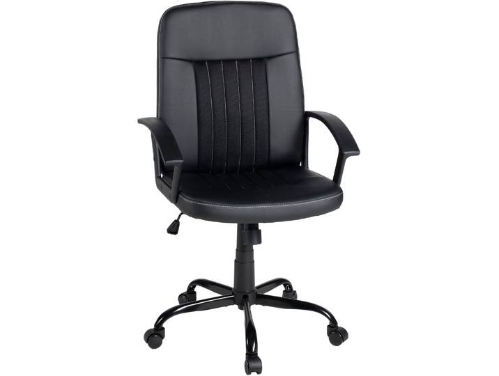 Drehstuhl DUO COLLECTION Joos , schwarz (schwarz, schwarz, schwarz), H:109cm T:63cm, 75% Polyurethane, 25% Polyester, Stühle, Drehstuhl