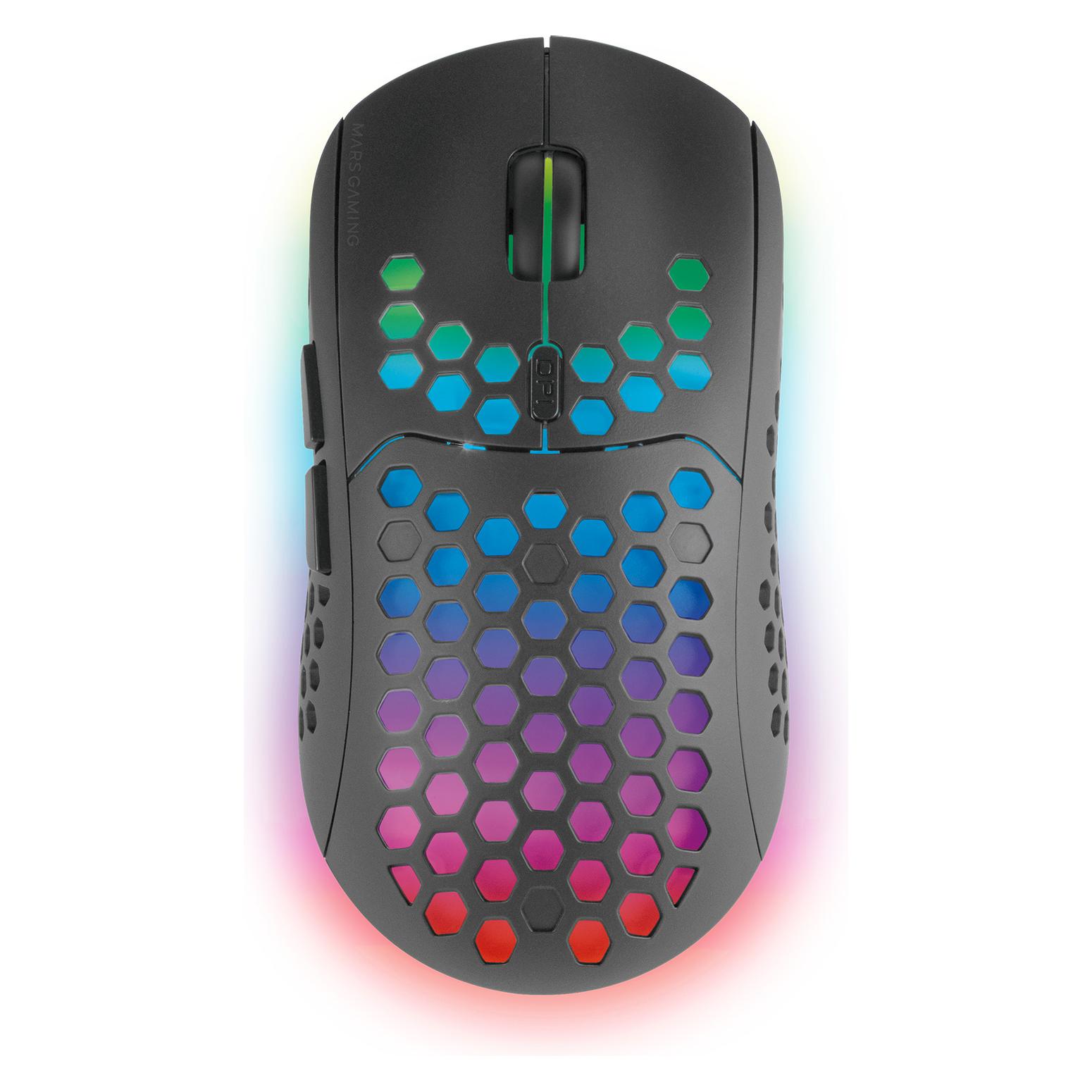 Mars Gaming MMW3, Wireless Gaming Mouse, RGB Flow, Ultralight,, Black (Kabellos) (8435693100003)