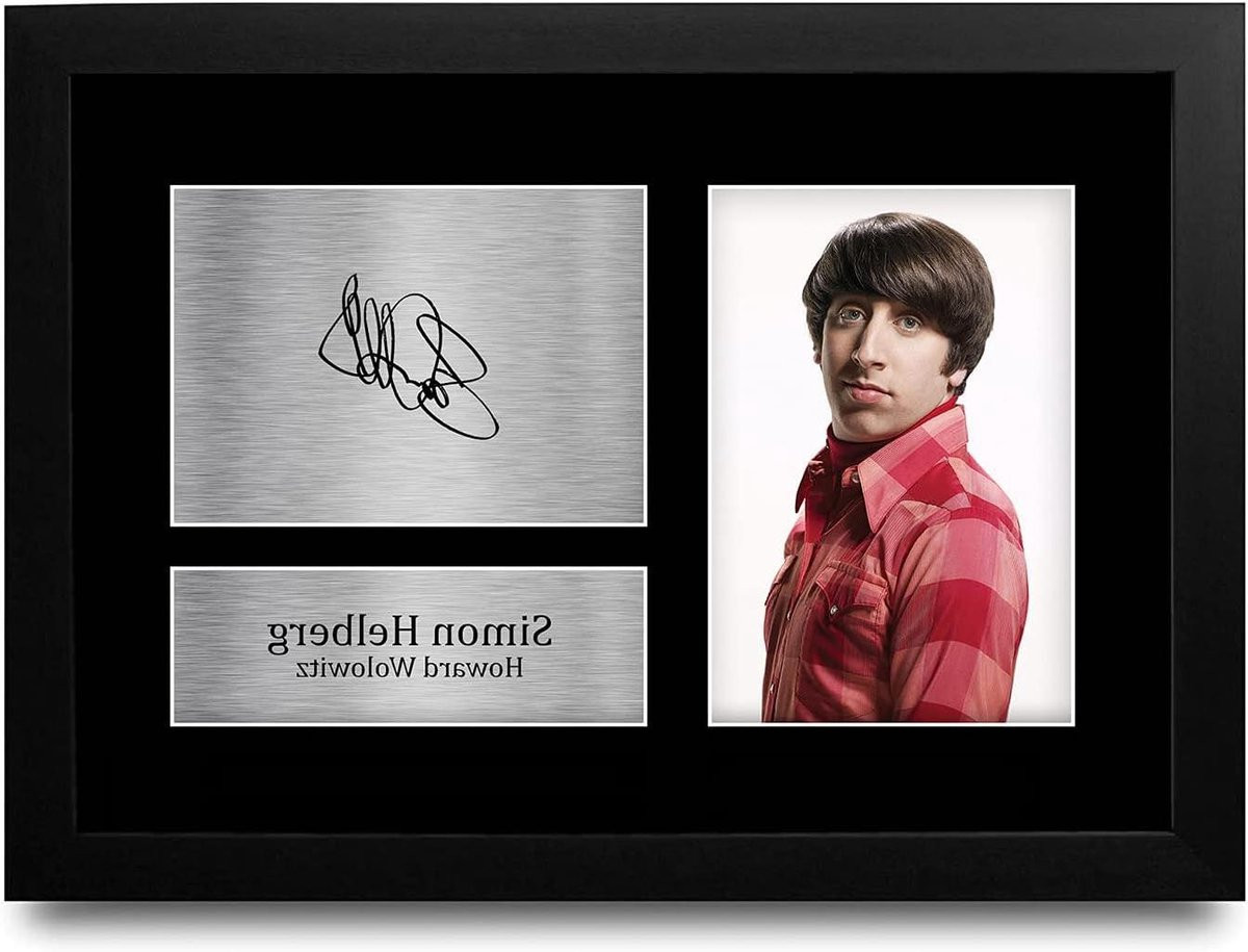 Zwart ingelijste wanddecoratie met TV-serie poster en geprinte handtekening, A4 formaat