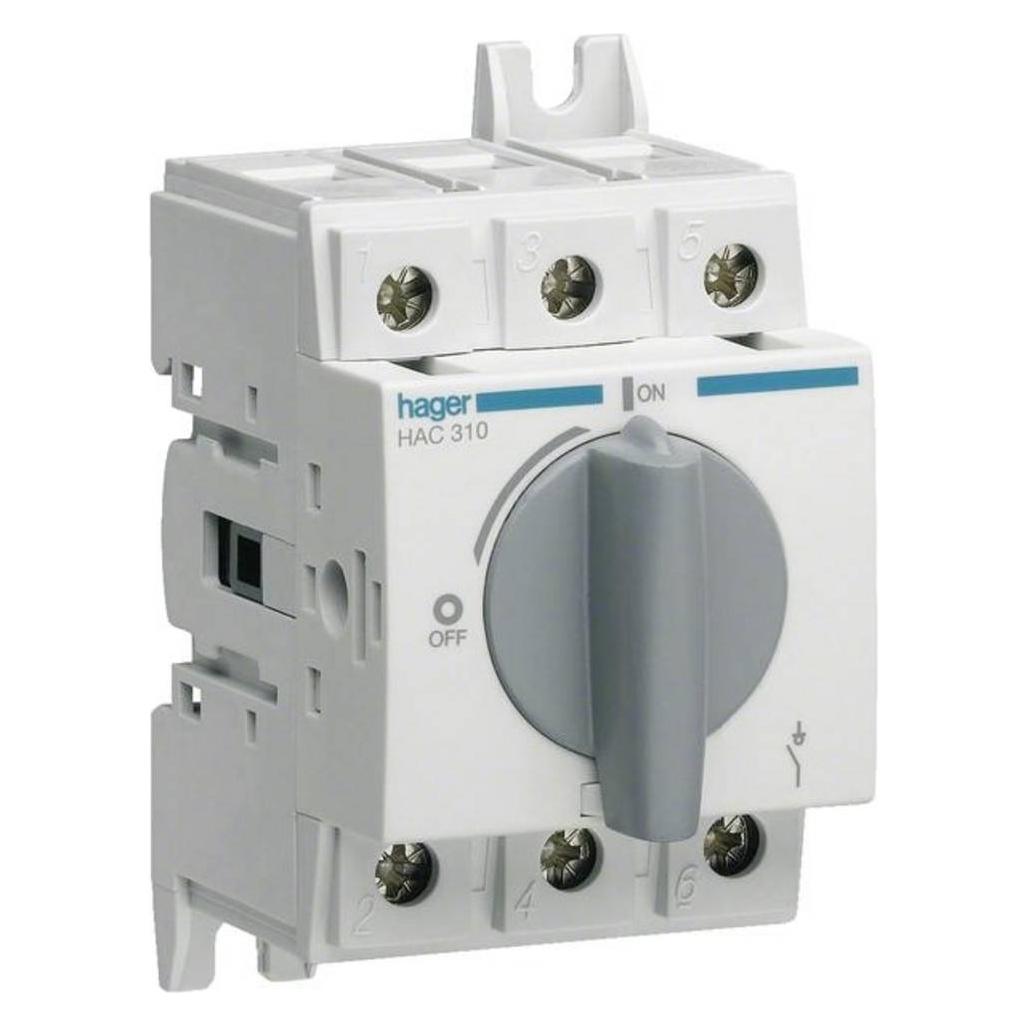 Hager Lasttrennschalter 3polig HAC310 100A f.Hutschiene oder Montageplatte (HAC310)